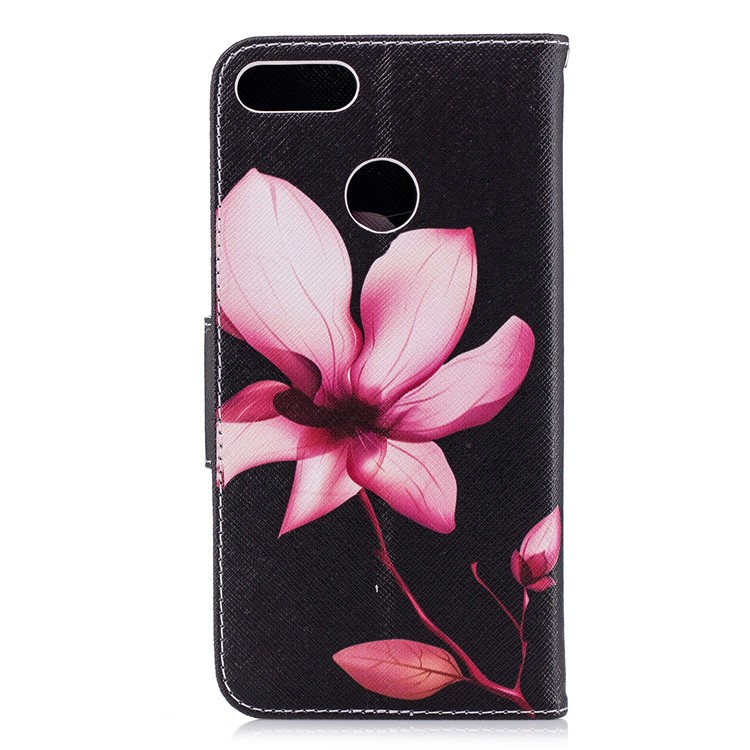 Pattern Printing Leather Card Holder Case for Huawei Y9 (2018) / Enjoy 8 Plus - Flower Pattern-3