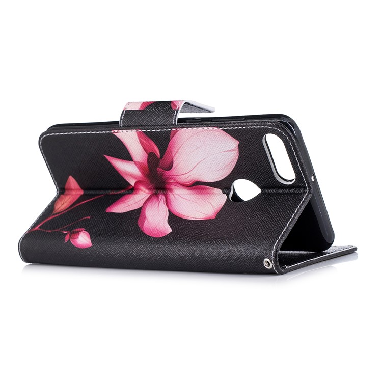 Pattern Printing Leather Card Holder Case for Huawei Y9 (2018) / Enjoy 8 Plus - Flower Pattern-4