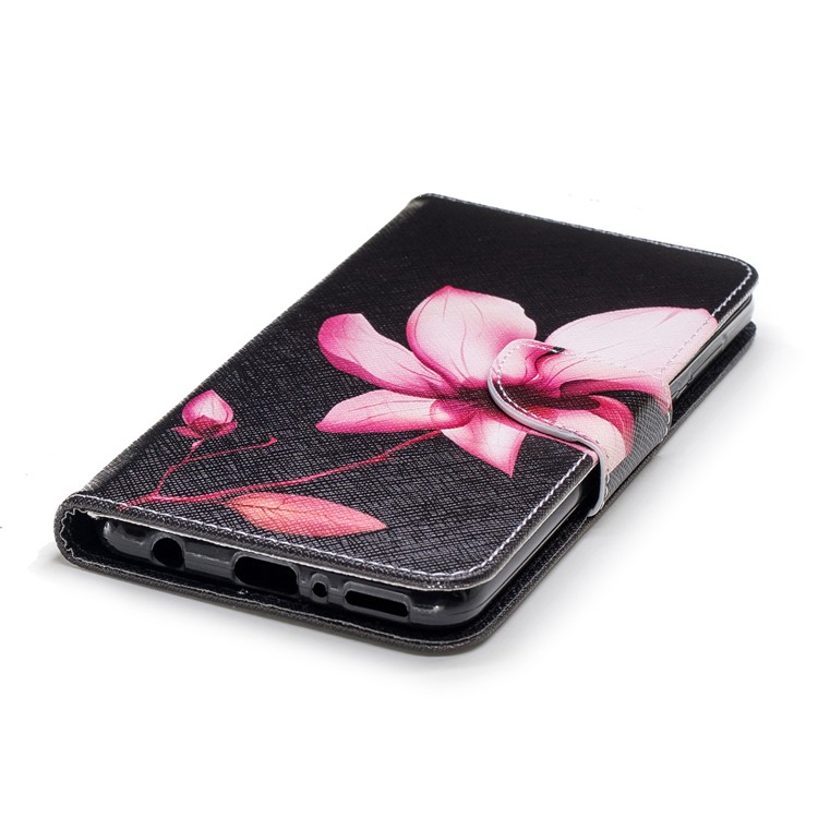 Pattern Printing Leather Card Holder Case for Huawei Y9 (2018) / Enjoy 8 Plus - Flower Pattern-6