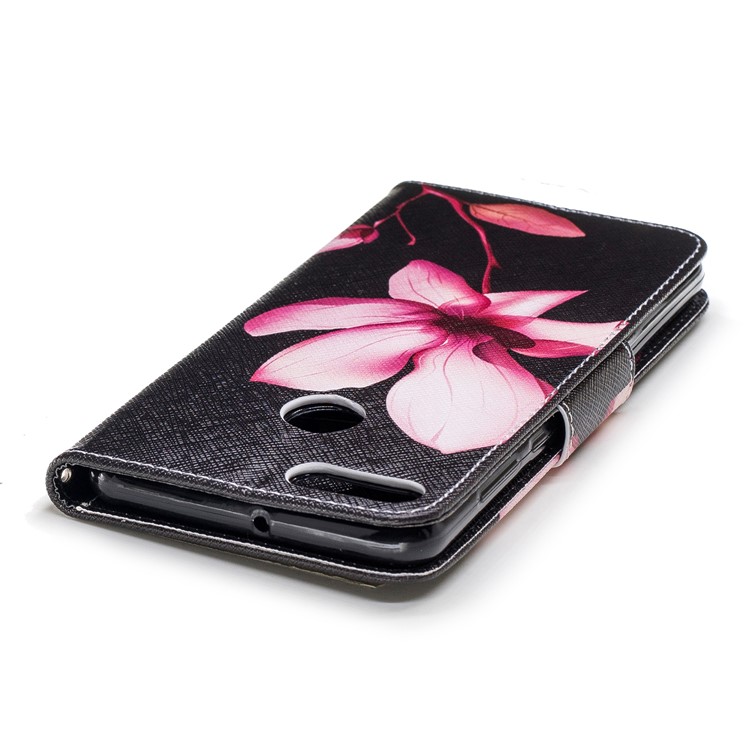 Pattern Printing Leather Card Holder Case for Huawei Y9 (2018) / Enjoy 8 Plus - Flower Pattern-7