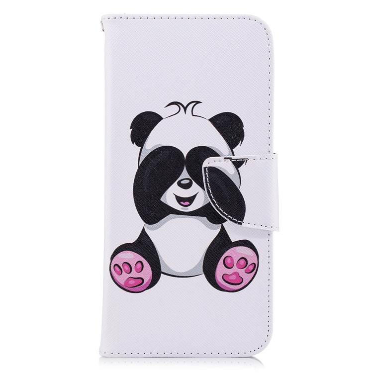 Pattern Printing PU Leather Magnetic Wallet Stand Case for Huawei P Smart/Enjoy 7S - Cute Panda-2