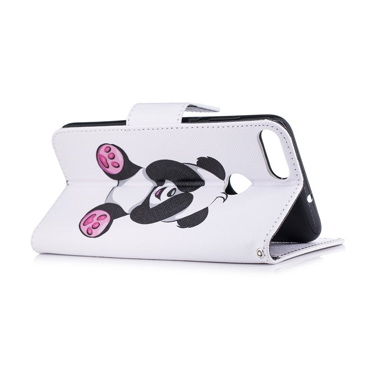 Pattern Printing PU Leather Magnetic Wallet Stand Case for Huawei P Smart/Enjoy 7S - Cute Panda-4