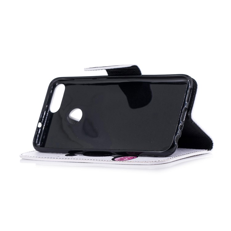 Pattern Printing PU Leather Magnetic Wallet Stand Case for Huawei P Smart/Enjoy 7S - Cute Panda-5