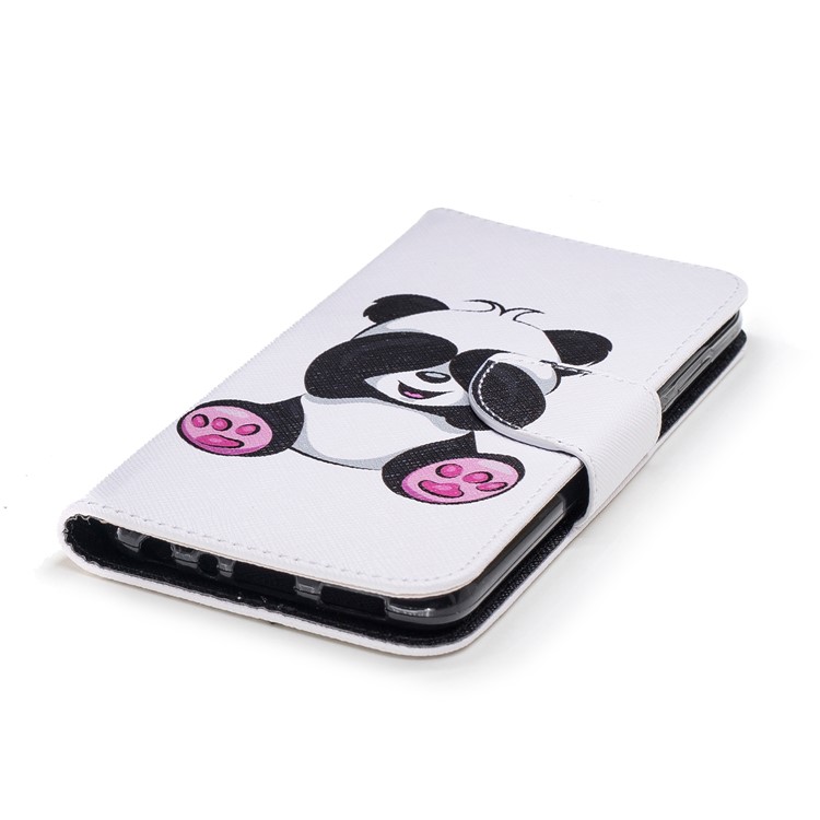 Pattern Printing PU Leather Magnetic Wallet Stand Case for Huawei P Smart/Enjoy 7S - Cute Panda-6