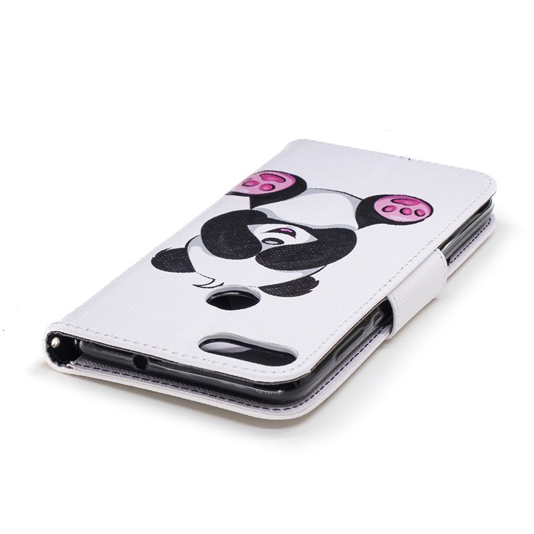 Pattern Printing PU Leather Magnetic Wallet Stand Case for Huawei P Smart/Enjoy 7S - Cute Panda-7