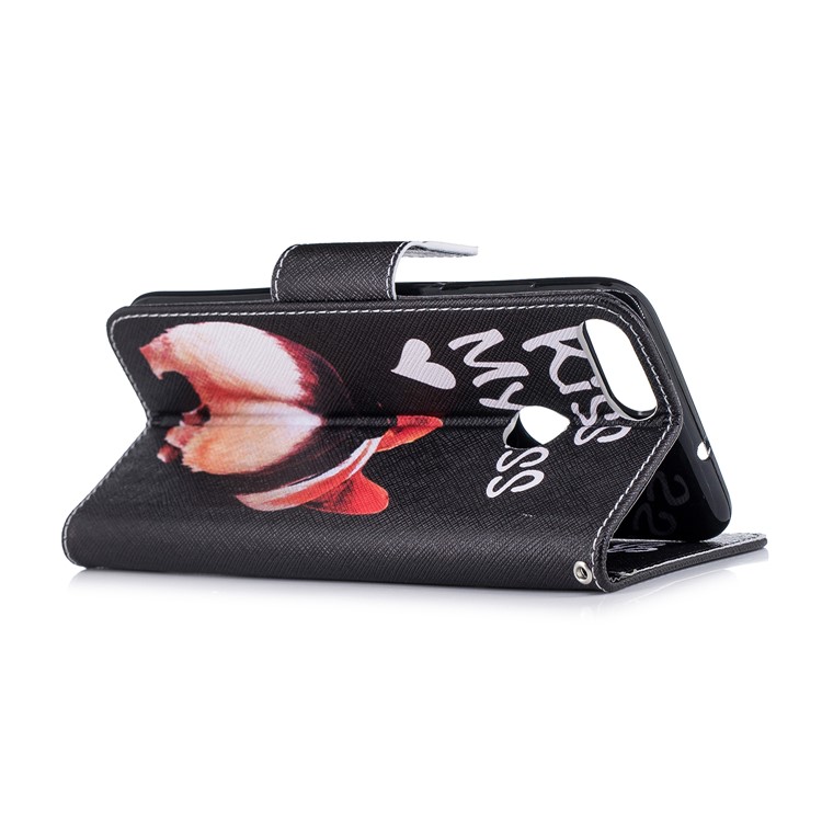 Pattern Printing PU Leather Magnetic Wallet Stand Casing for Huawei P Smart/Enjoy 7S - Kiss My Ass-4
