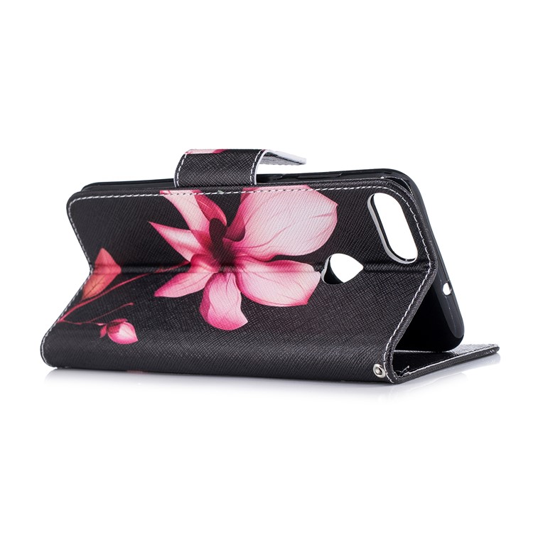 Pattern Printing PU Leather Magnetic Wallet Stand Mobile Phone Case for Huawei P Smart/Enjoy 7S - Pink Flower-4