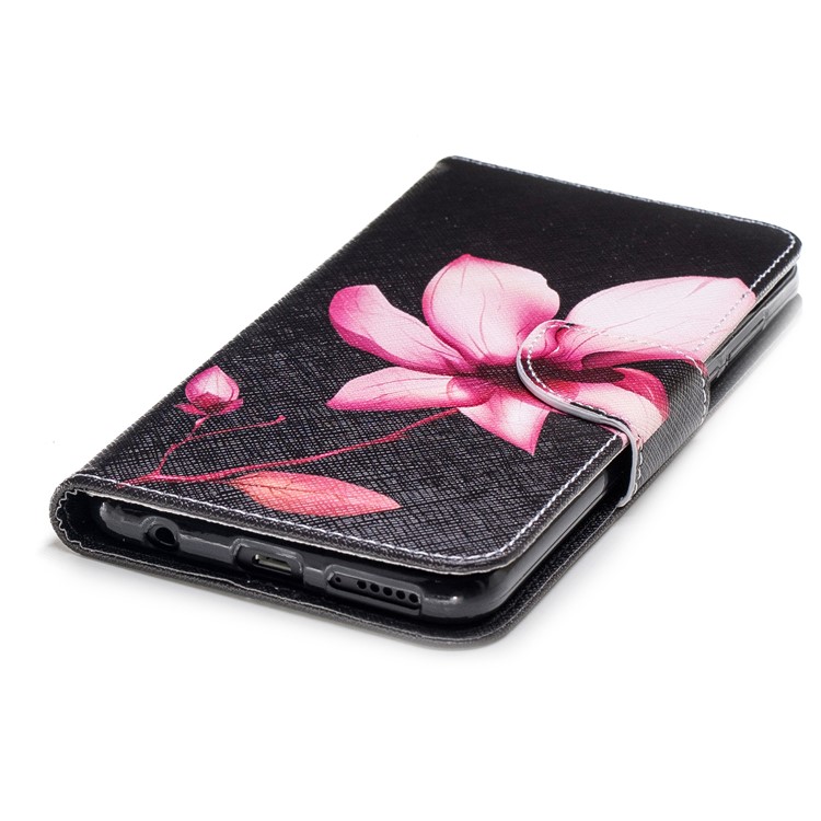 Pattern Printing Leather Stand Wallet Cellphone Case for Huawei Honor 7C/Enjoy 8/Y7 Prime (2018) - Flower Pattern-6