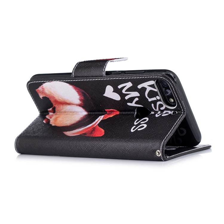 Patterned Leather Stand Wallet Phone Case Accessory for Huawei Honor 7C/Enjoy 8/Y7 Prime (2018) - Kiss My Ass-4