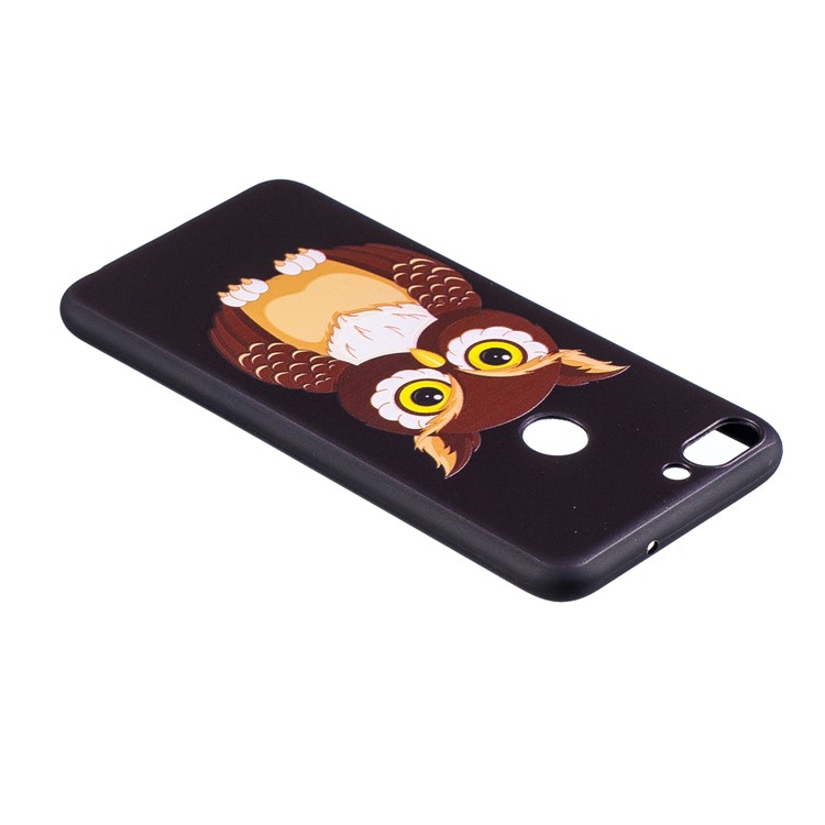 Pattern Printing Embossed TPU Cover for Huawei P Smart / Enjoy 7S - Brown Owl-4