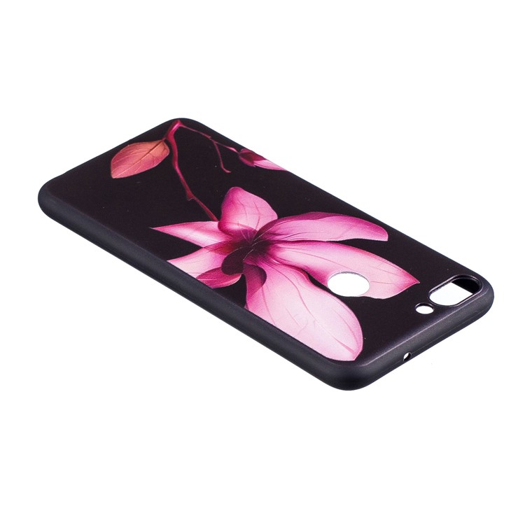 Pattern Printing Embossed TPU Back Case for Huawei P Smart / Enjoy 7S - Flower Pattern-4