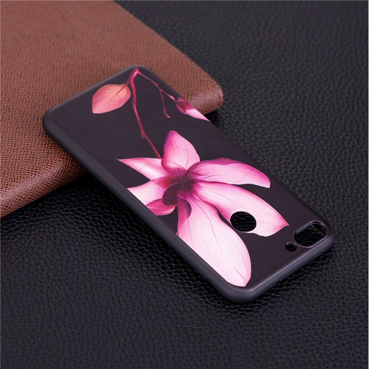 Pattern Printing Embossed TPU Back Case for Huawei P Smart / Enjoy 7S - Flower Pattern-7