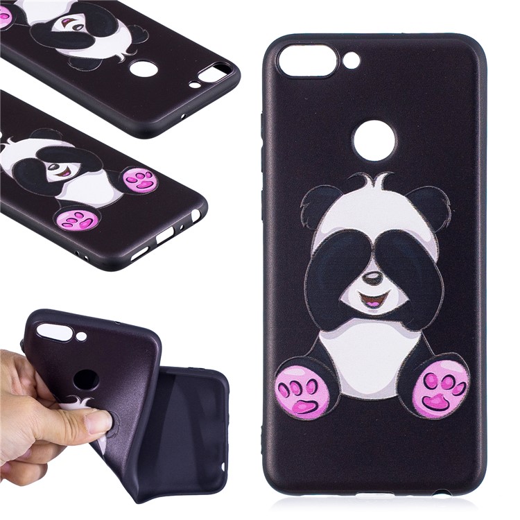 Pattern Printing Embossed TPU Shell for Huawei P Smart / Enjoy 7S - Cute Panda-1