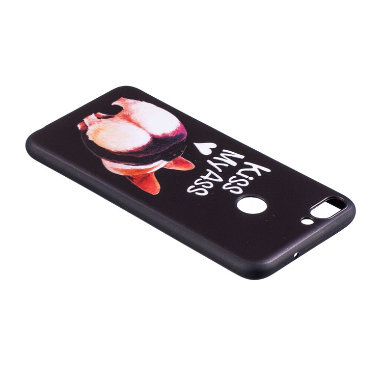 Pattern Printing Embossed TPU Shell Cover Case for Huawei P Smart / Enjoy 7S - Kiss My Ass-4