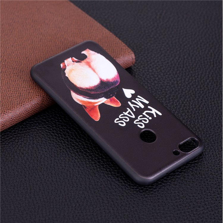 Pattern Printing Embossed TPU Shell Cover Case for Huawei P Smart / Enjoy 7S - Kiss My Ass-7
