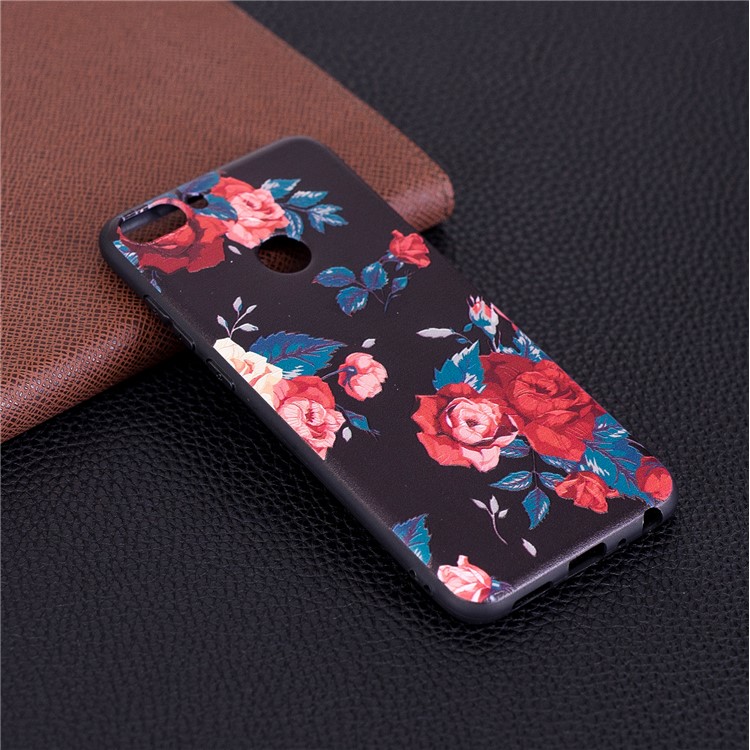 Pattern Printing Embossed TPU Cover Case for Huawei P Smart / Enjoy 7S - Vivid Flowers-6