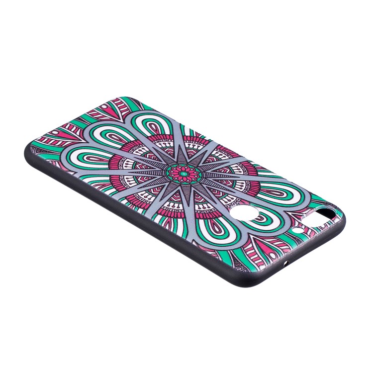 Pattern Printing Embossed TPU Protection Case for Huawei P Smart / Enjoy 7S - Symmetric Pattern-3