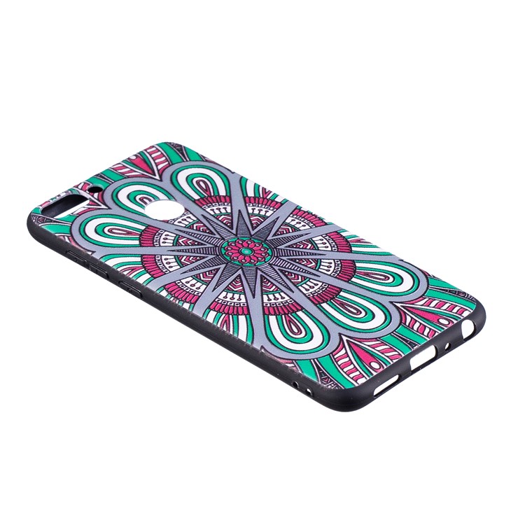 Pattern Printing Embossed TPU Protection Case for Huawei P Smart / Enjoy 7S - Symmetric Pattern-4