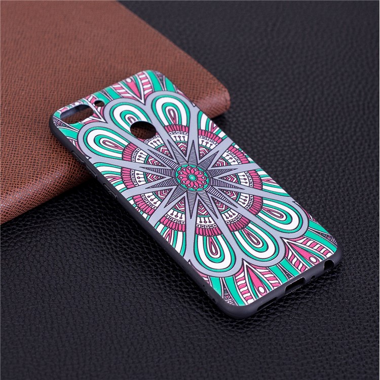 Pattern Printing Embossed TPU Protection Case for Huawei P Smart / Enjoy 7S - Symmetric Pattern-6