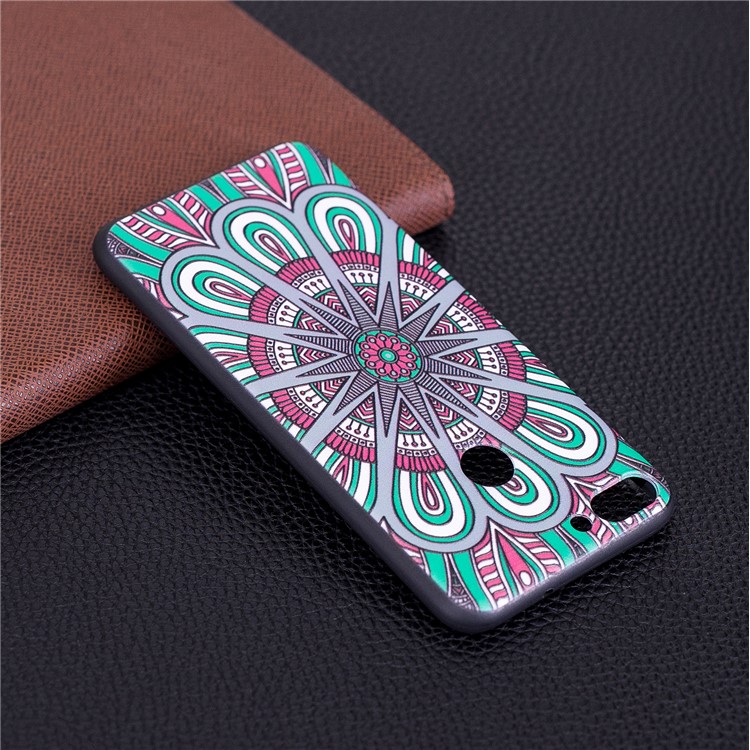 Pattern Printing Embossed TPU Protection Case for Huawei P Smart / Enjoy 7S - Symmetric Pattern-7