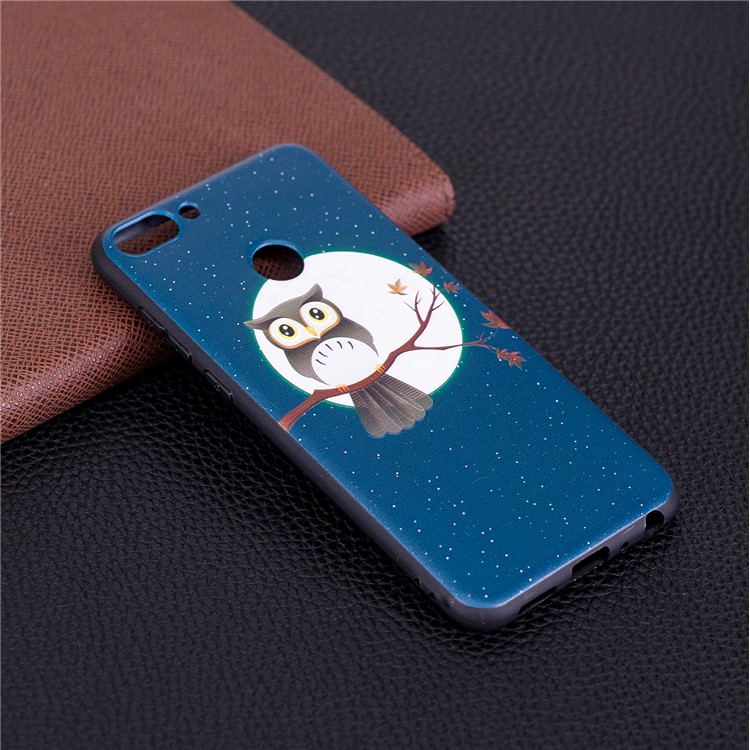 Pattern Printing Embossed TPU Case Phone Shell for Huawei P Smart / Enjoy 7S - Owl on the Branch-6