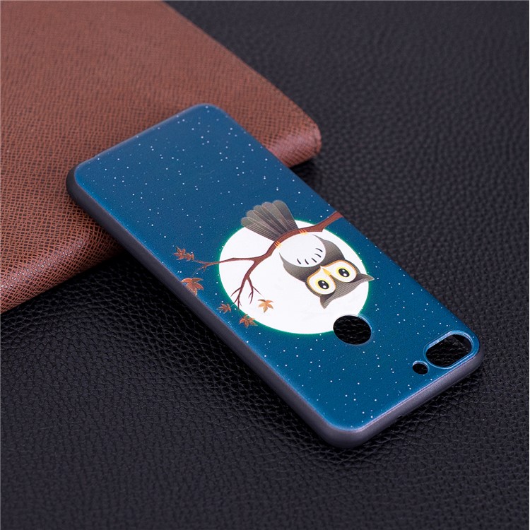 Pattern Printing Embossed TPU Case Phone Shell for Huawei P Smart / Enjoy 7S - Owl on the Branch-7