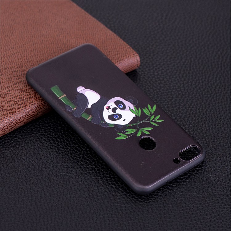 Pattern Printing Embossed TPU Phone Cover Case for Huawei P Smart / Enjoy 7S - Panda Pattern-7