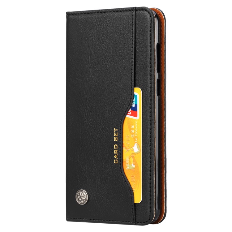 Auto-absorbed Leather Stand Wallet Case for Huawei Y9 (2018) / Enjoy 8 Plus - Black-3