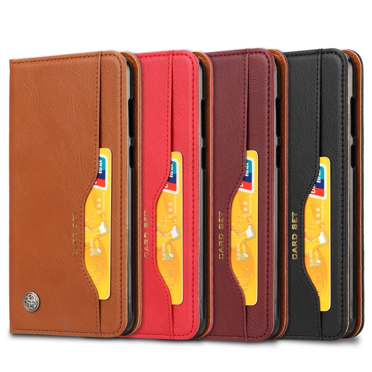Auto-absorbed Leather Stand Wallet Case for Huawei Y9 (2018) / Enjoy 8 Plus - Black-5