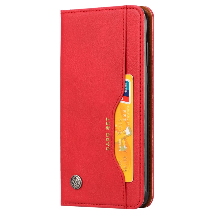 Auto-absorbed Stand Wallet Leather Cover for Huawei Honor 7C / Enjoy 8 /Y7 Prime (2018)- Red-3