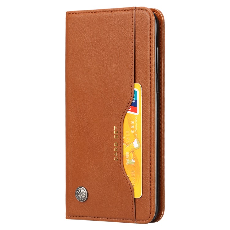 Auto-absorbed Stand Wallet Leather Mobile Cover for Huawei Honor 7C / Enjoy 8 /Y7 Prime (2018)- Brown-3