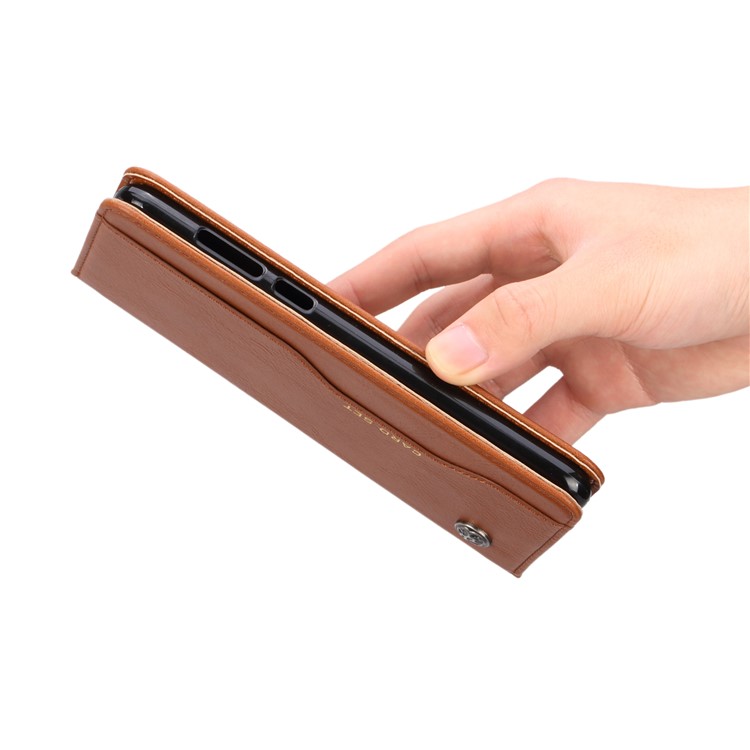 Auto-absorbed Stand Wallet Leather Mobile Cover for Huawei Honor 7C / Enjoy 8 /Y7 Prime (2018)- Brown-9