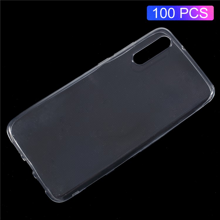 100Pcs Transparent Soft TPU Protective Cell Phone Case Cover for Huawei P20-1