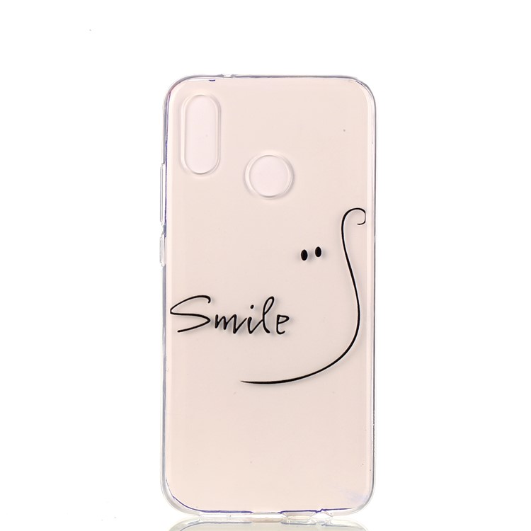 50PCS/Pack Patterned TPU Soft Back Cover for Huawei P20 Lite / Nova 3e - Smile-2