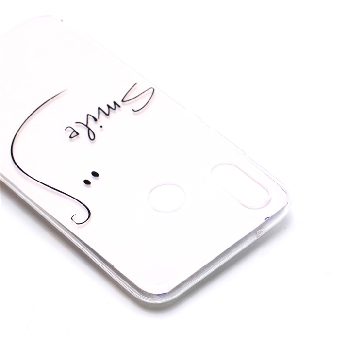 50PCS/Pack Patterned TPU Soft Back Cover for Huawei P20 Lite / Nova 3e - Smile-4