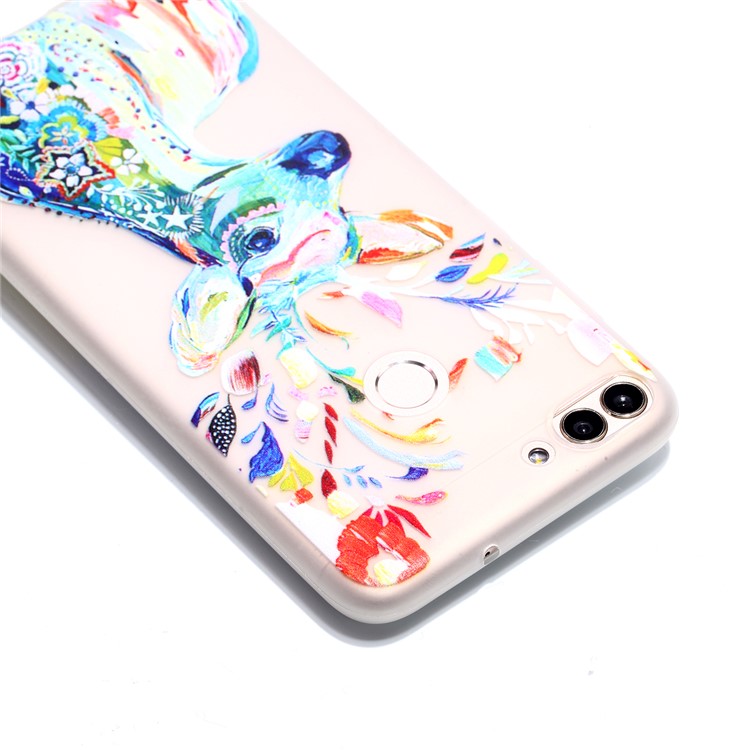 50Pcs/Set Luminous Patterned TPU Phone Cover for Huawei P Smart/Enjoy 7S - Flower Elk-4