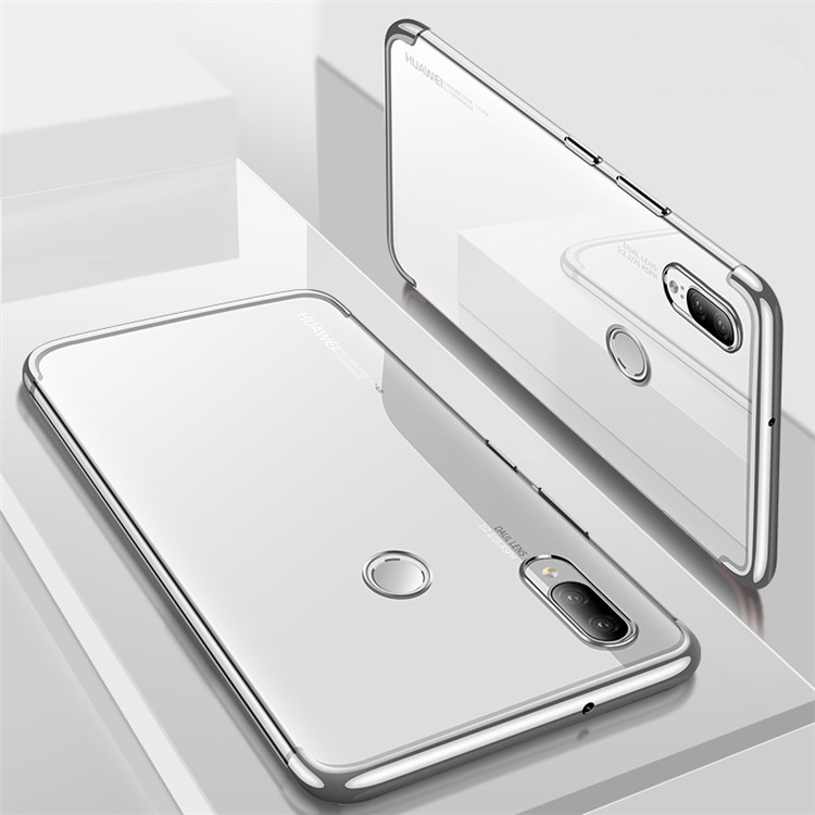 CAFELE Electroplating Soft TPU Cover for Huawei P20 Lite / Nova 3e - Silver-1