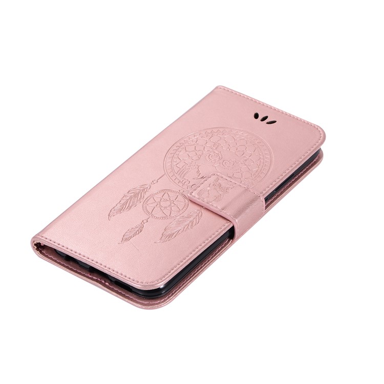 Imprinted Dream Catcher Owl PU Leather Wallet Case for Huawei P20 Lite / Nova 3e - Rose Gold-7