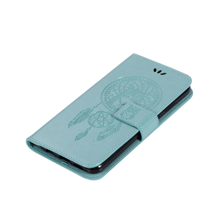 Imprinted Dream Catcher Owl Leather Stand Case with Card Slots for Huawei P20 Lite / Nova 3e - Baby Blue-7