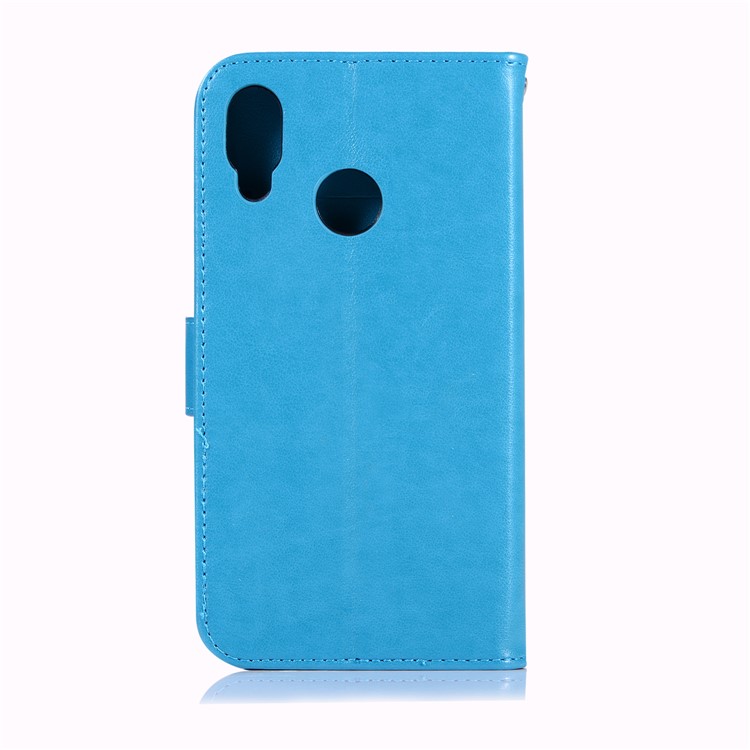 Imprinted Dream Catcher Owl Leather Stand Cover with Card Slots for Huawei P20 Lite / Nova 3e - Dark Blue-3