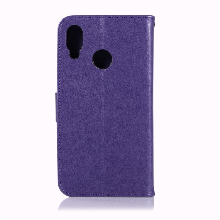 Imprinted Dream Catcher Owl Leather Card Holder Case for Huawei P20 Lite / Nova 3e - Purple-3