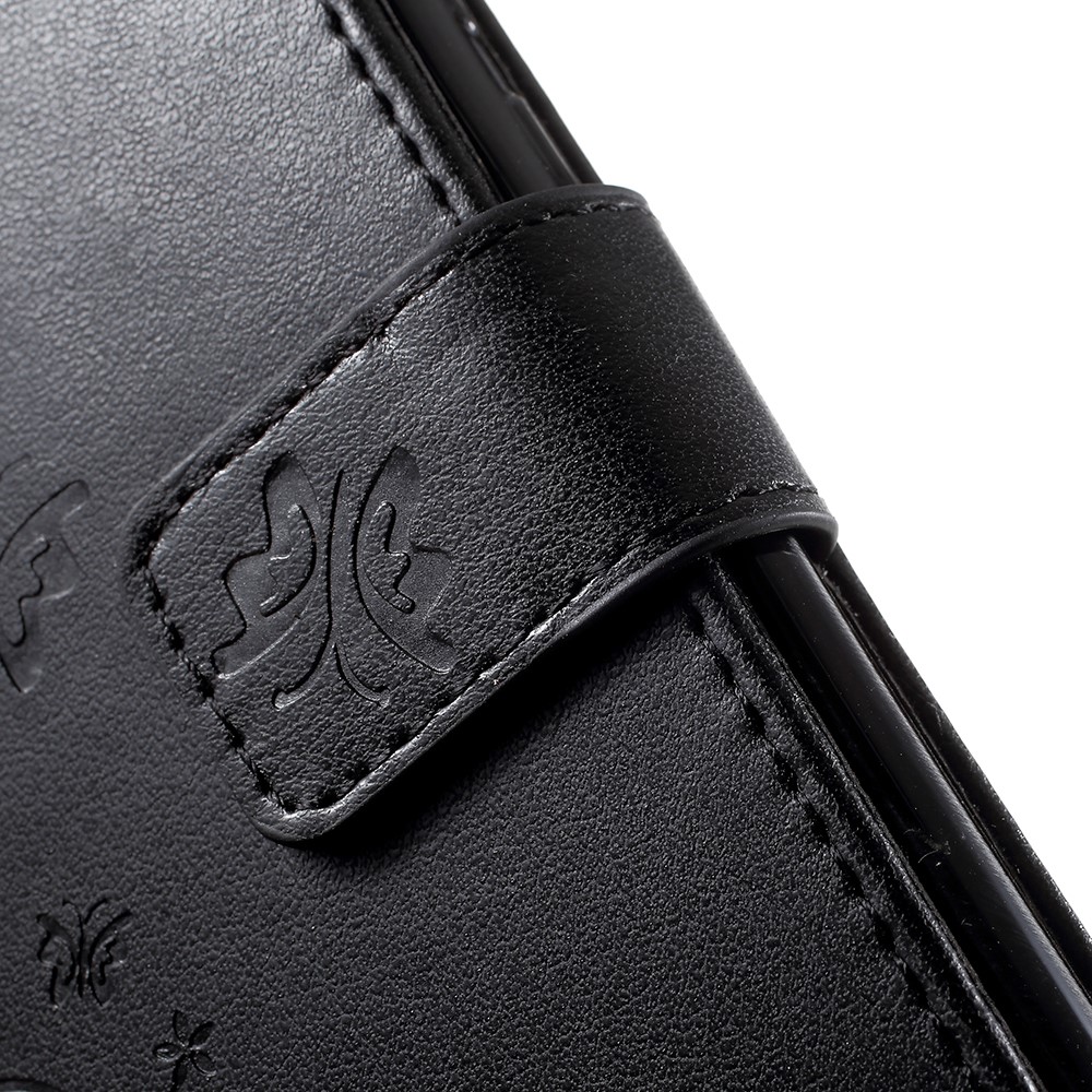Imprint Flower Butterfly Pattern Wallet Leather Casing for Huawei P20 Lite/Nova 3e - Black-7