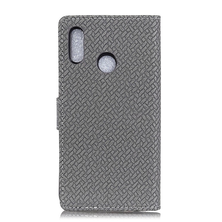 Woven Texture Wallet Stand Leather Cover for Huawei P20 Lite / Nova 3e (China) - Grey-2