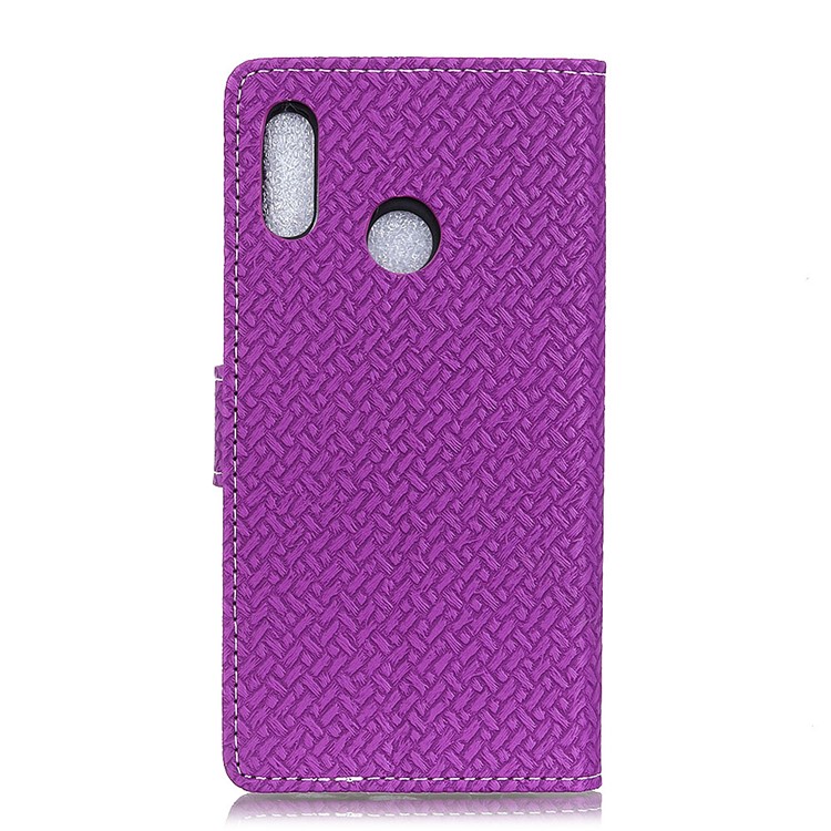 Woven Texture Wallet Stand Leather Cellphone Case for Huawei P20 Lite / Nova 3e (China) - Purple-2