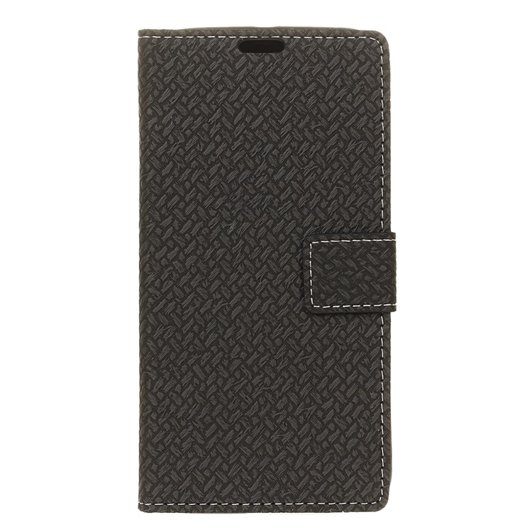 For Huawei P20 Pro Woven Texture Wallet Stand Leather Case - Black-2