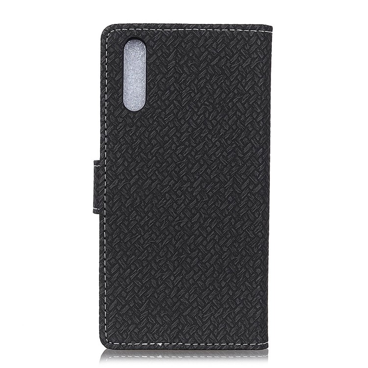 For Huawei P20 Pro Woven Texture Wallet Stand Leather Case - Black-3