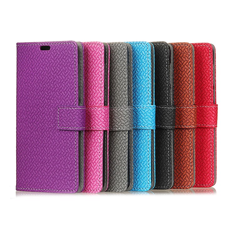 For Huawei P20 Pro Woven Texture Wallet Stand Leather Case - Black-7