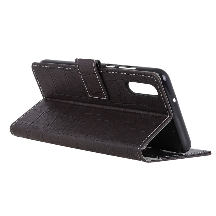 Vintage Crocodile Texture PU Leather Protection Mobile Casing with Card Holder for Huawei P20 Pro - Black-5