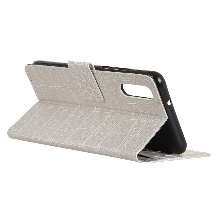 Vintage Crocodile Texture PU Leather Protection Mobile Case with Card Holder for Huawei P20 Pro - White-4