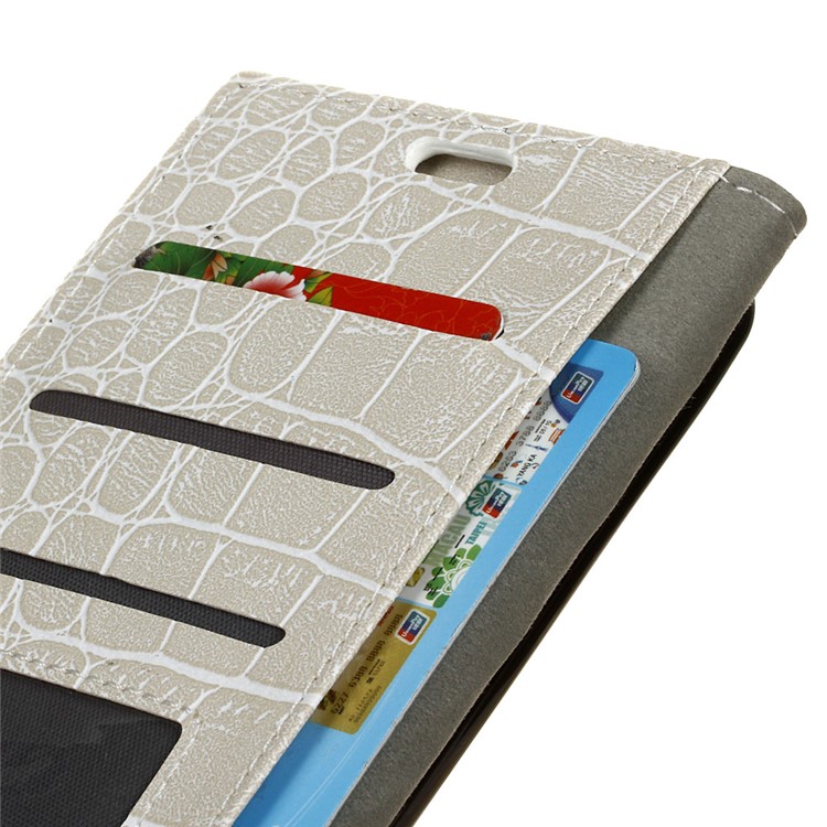 Vintage Crocodile Texture PU Leather Protection Mobile Case with Card Holder for Huawei P20 Pro - White-5
